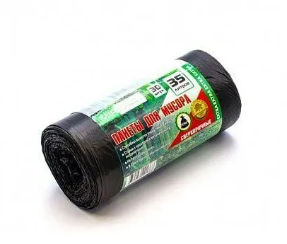 Мешки для мусора 35л. 30шт. Mirpack EXTRA, черные, ПНД, 12мкм. 50х64см. 3530660
