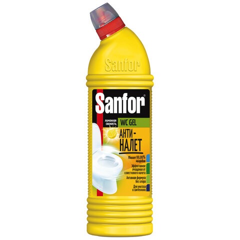 Чистящее средство для сантехники Sanfor Universal 10в1. Морской бриз, гель с хлором, 750мл. 