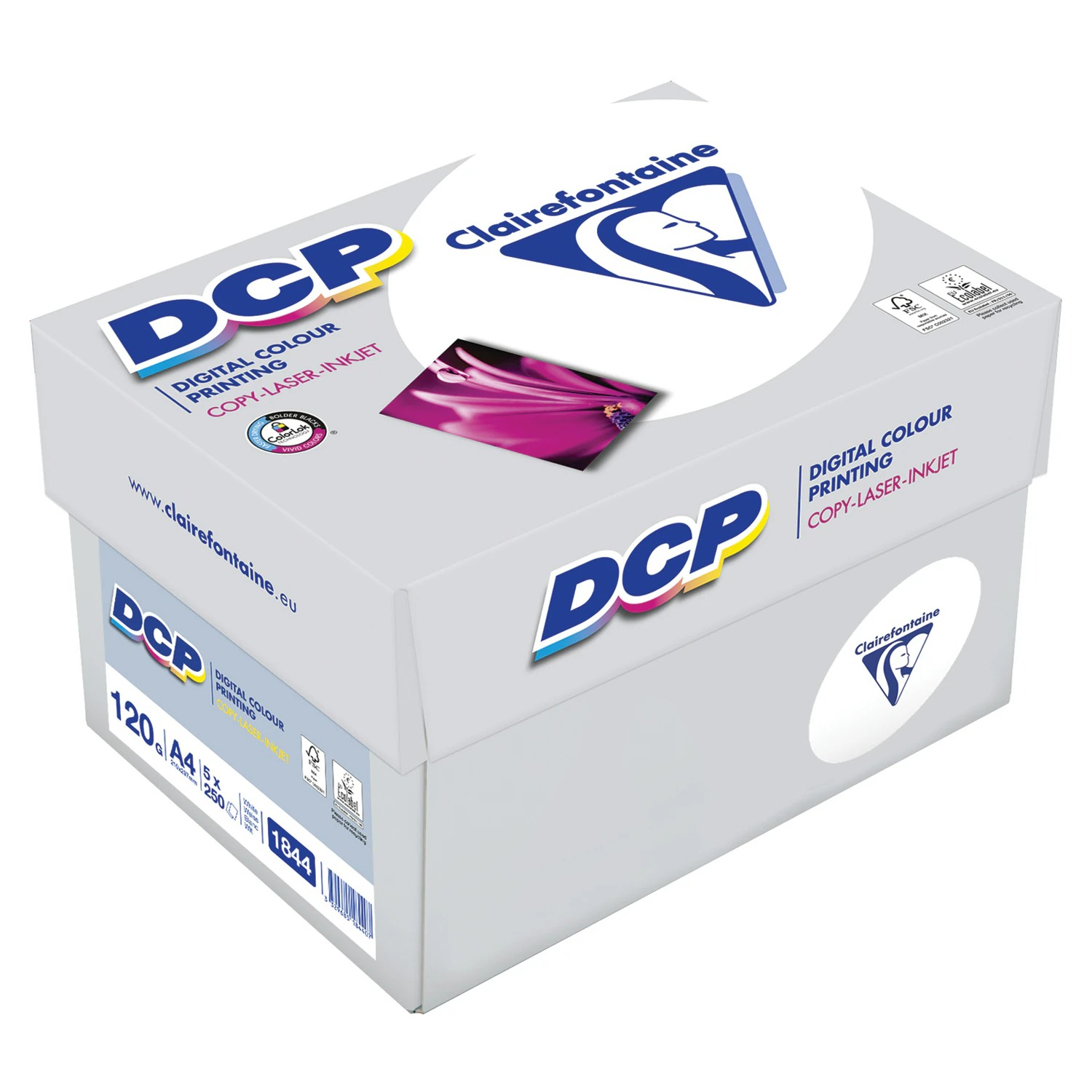 Бумага для лазерной и струйной печати А4, 120 г/м2, 250 л., марка А++, DCP CLAIREFONTAINE, Франция, 170% CIE, 1844C