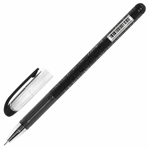 Ручка гелевая BRAUBERG Profi-Gel PRO, ЧЕРНАЯ, линия письма 0,4 мм, игольчатый наконечник 0,5 мм, печать на корпусе, 144124