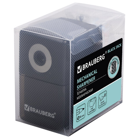 Точилка механическая BRAUBERG "Black Jack" чёрная арт.222516