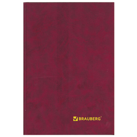Книга учета 96л. ЛИНЕЙКА, твердая, бумвинил, блок офсет, А4, BRAUBERG, бордовая 130070