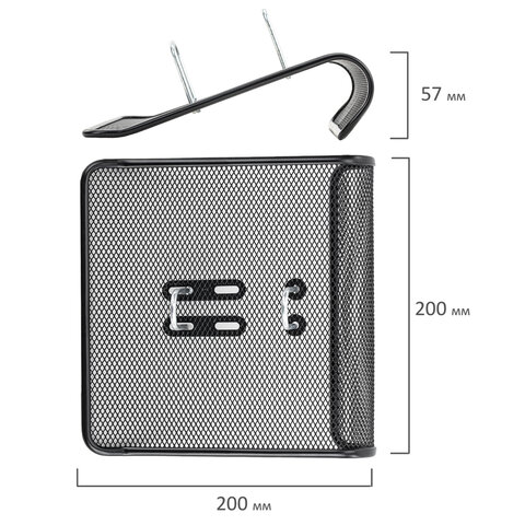 Подставка для календаря большая BRAUBERG Germanium, металлическая, 57х200х200 мм