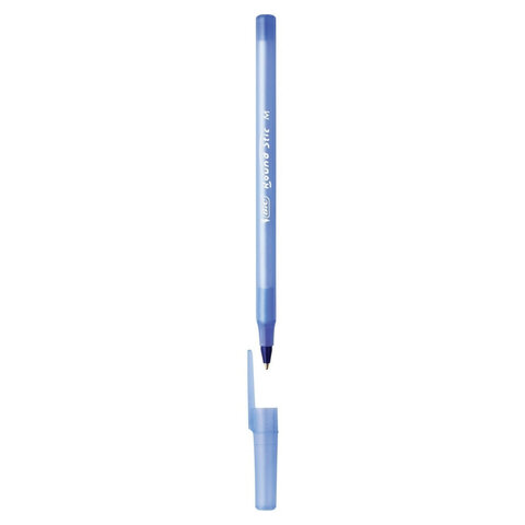Ручка шариковая BIC Round Stic, СИНЯЯ, корпус голубой, узел 1 мм, линия письма 0,32 мм. 934598