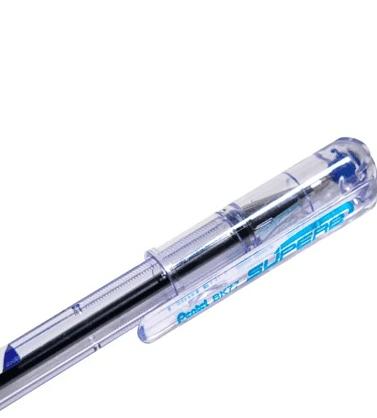Ручка шариковая Pentel ВК 77, узел 0.7 мм, прозрачный корпус, стержень СИНИЙ арт.BK77-C