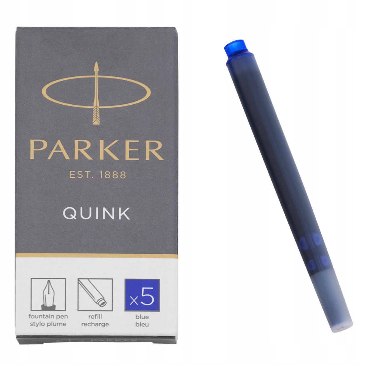 Картриджи чернильные PARKER Cartridge Quink синие, 5шт. 1950384