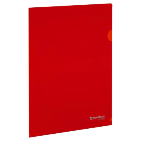 Папка-уголок жесткая BRAUBERG EXTRA, 0,15мм. КРАСНАЯ, 271703