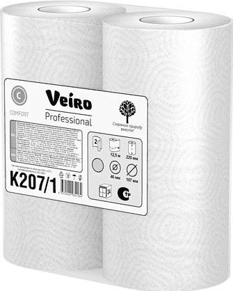 Полотенца бумажные двухслойные Veiro Professional Comfort в рулонах, упаковка 2 руллона, арт..K207/1