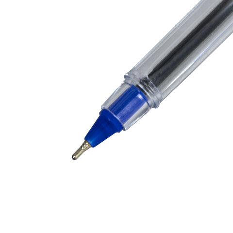 Ручка шариковая масляная STAFF Basic OBP-306, СИНЯЯ, игольчатый узел 0,7 мм, линия письма 0,35 мм, 143009