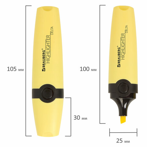 Набор текстовыделителей BRAUBERG DELTA PASTEL, 6 шт., ассорти, линия 1-5 мм. 151736