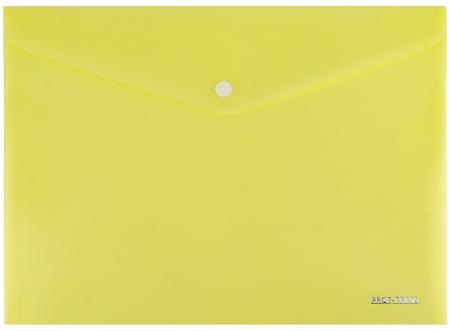 Папка-конверт с кнопкой PROF-PRESS, формат А4, пластик 180 мкм. ЖЕЛТАЯ арт.ПК-3024