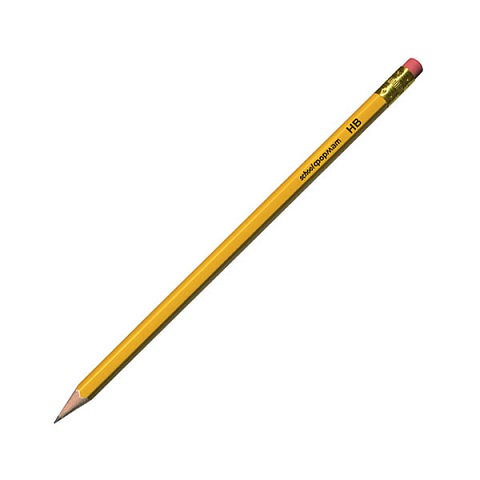 Карандаш чернографитный schoolФОРМАТ CLASSIC НВ с ластиком заточенный шестигранный