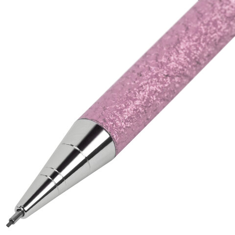 Карандаш механический 0,5 мм, HB, BRAUBERG ROSE PINK, металлический корпус, 181979