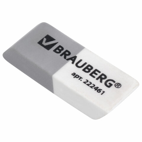 Ластик BRAUBERG Ultra, 41х14х8мм. серо-белый, прямоугольный, скошенные края, 222461