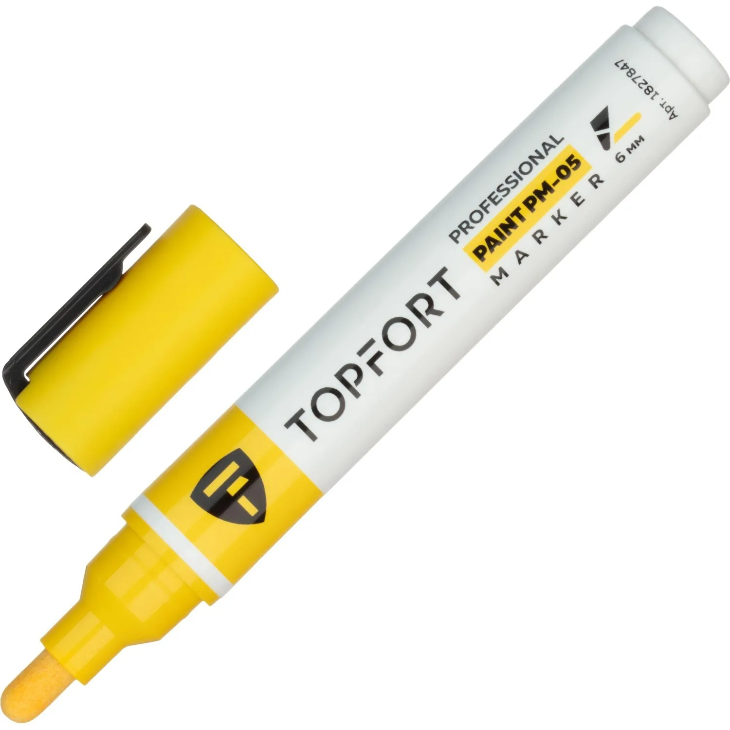 Маркер промышленный лаковый TOPFORT Paint, 6 мм. желтый арт.1827847