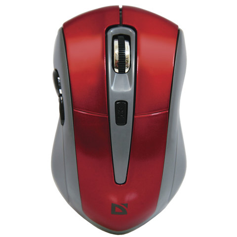 Мышь беспроводная DEFENDER ACCURA MM-965, USB, 5 кнопок + 1 колесо-кнопка, оптическая, красно-серая, 52966/512030