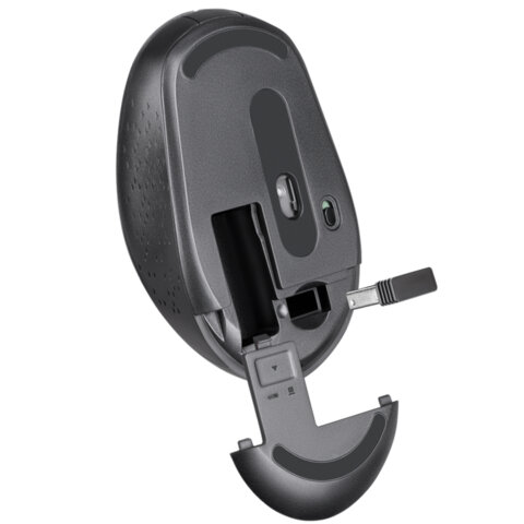 Мышь беспроводная DEFENDER Auris MB-027, USB, 3 кнопки + 1 колесо-кнопка, оптическая, серая, 52029/513817