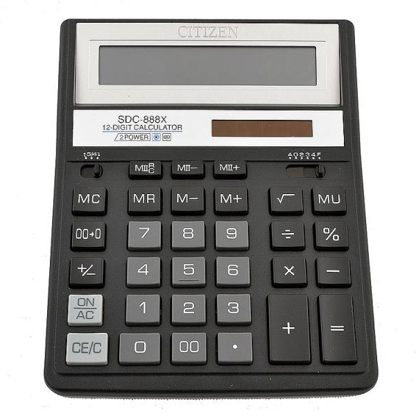 Калькулятор Citizen SDC-888ХBK, 12 разрядов