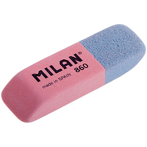 Ластик Milan 860, скошенный, комбинированный, натуральный каучук, 47*14*7мм.