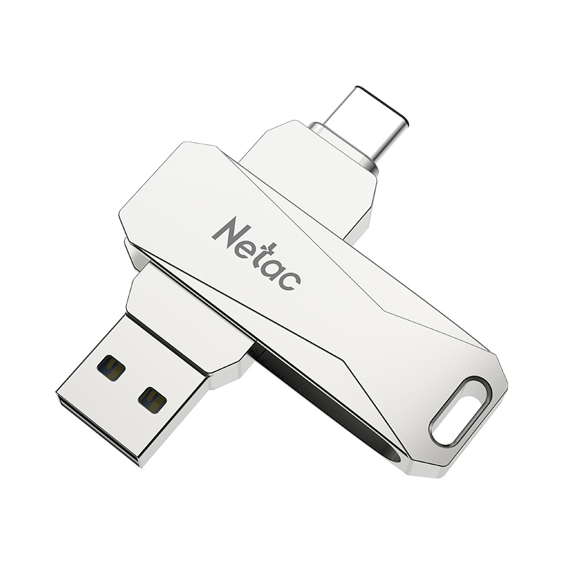 Флэш-накопитель 64GB USB 3.0+TypeC FlashDrive Netac U782С алюминиевый спав