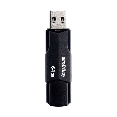 Флеш-диск 64 GB SMARTBUY Clue, USB 2.0, черный, SB64GBCLU-К/513788