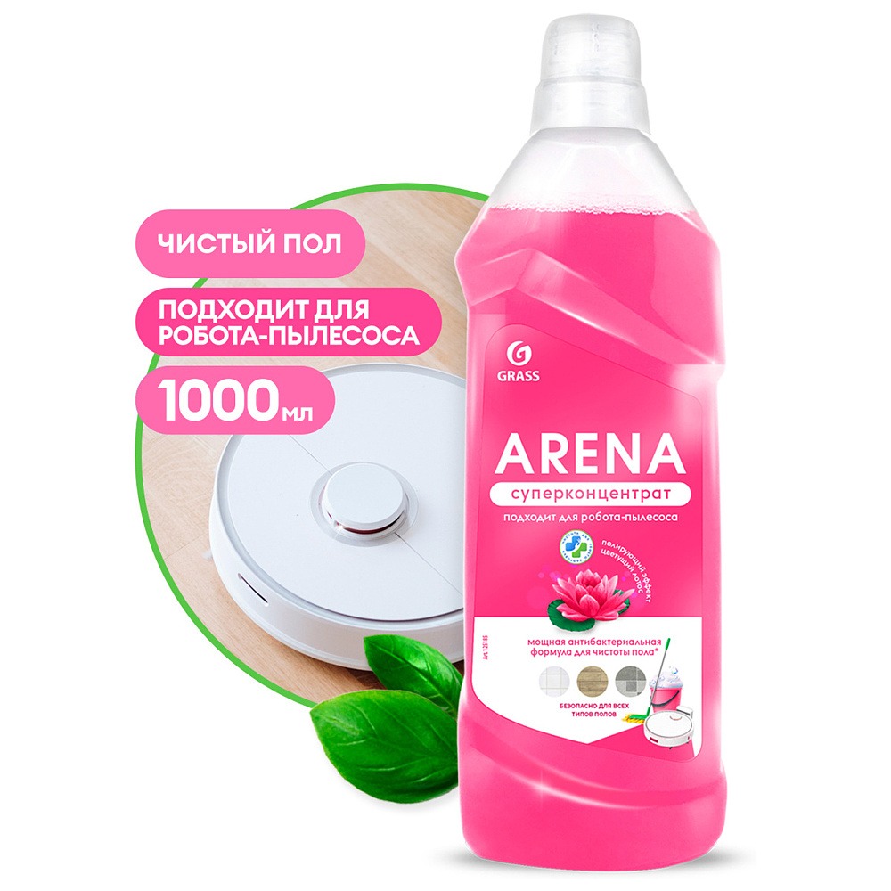 Средство моющее для пола ARENA Цветущий лотос, нейтральное 1л. антибактериальная формула 125185