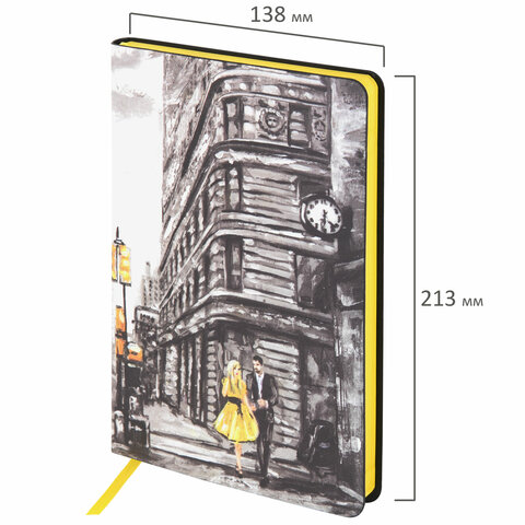 Ежедневник недатированный  BRAUBERG VISTA Old New York, А5 (138х213мм.) под кожу, гибкий, 136л. 111991