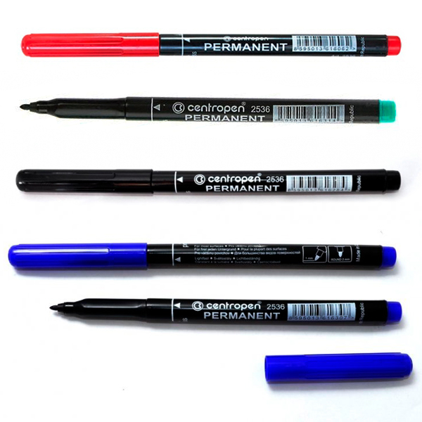 Маркер перманентный Centropen 1 мм.