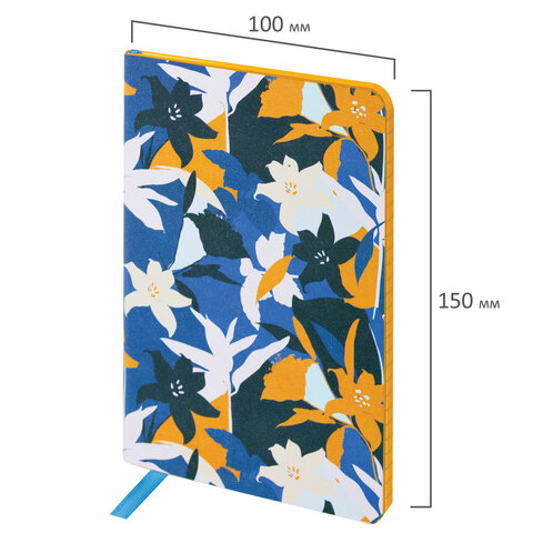 Блокнот МАЛЫЙ ФОРМАТ (100х150мм.) А6, BRAUBERG VISTA Flower dreams, под кожу, гибкий, 80 л., 112095