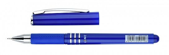 Ручка шариковая LINC AXO 0,7 мм. синяя резиновый грип ассорти