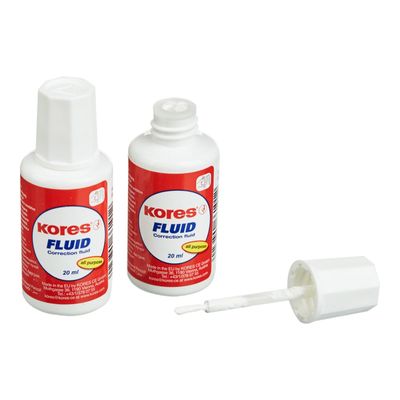 Корректирующая жидкость KORES FLUID, 20мл, на быстросохнущей основе, с кистью арт.3915