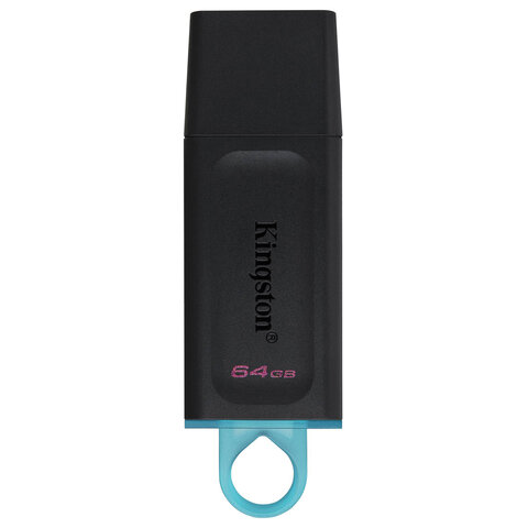 Флеш-диск 64GB KINGSTON DataTraveler Exodia, разъем USB 3.2, черный/бирюзовый, DTX/64GB/513638
