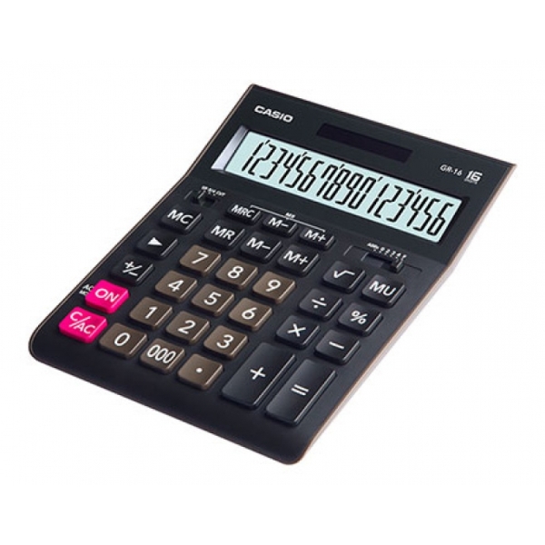 Калькулятор Casio GR-16, 16 разрядов, арт.GR-16-W-EP