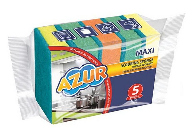 Губки кухонные для мытья посуды York Azur MAXI 95х65х25мм. упаковка 5 штук, арт.030170