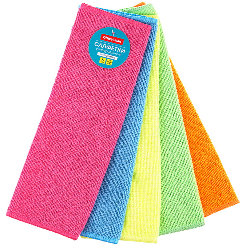 Салфетки для уборки OfficeClean универсальные, микрофибра, 30*30см. 5шт. 304811