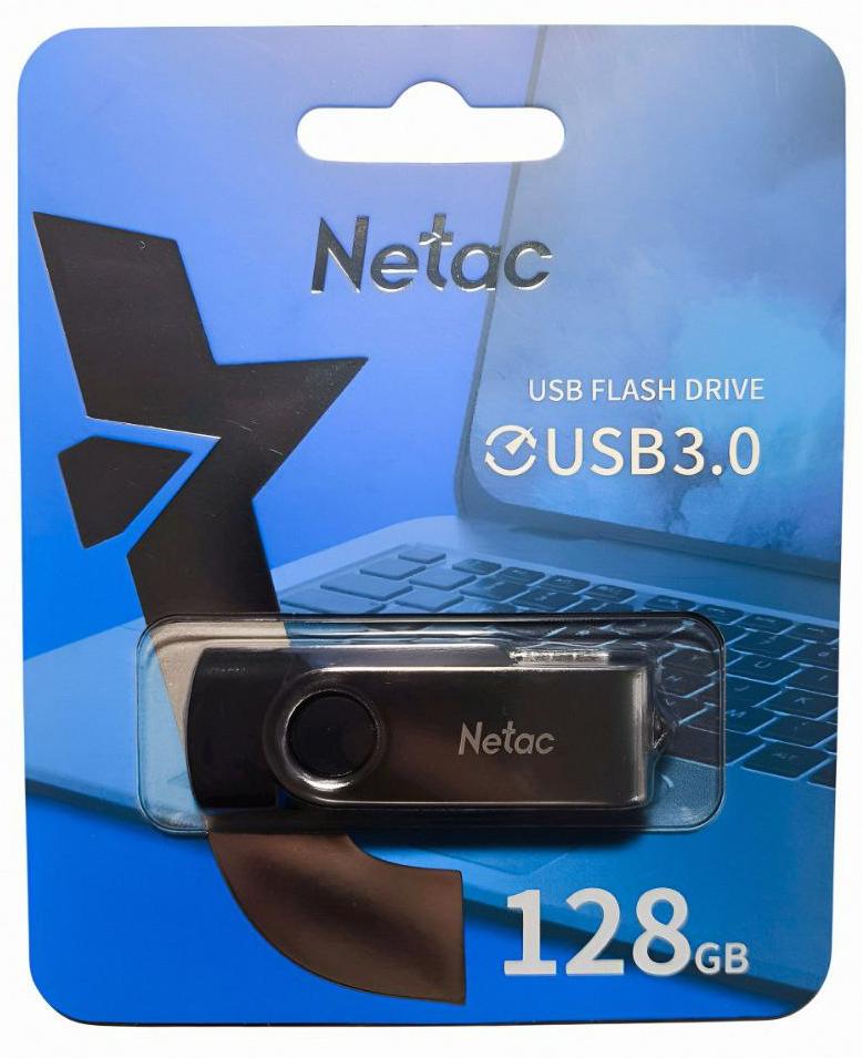 Флеш-накопитель 128GB NETAC U505, USB 3.0, пластик + металл, черная