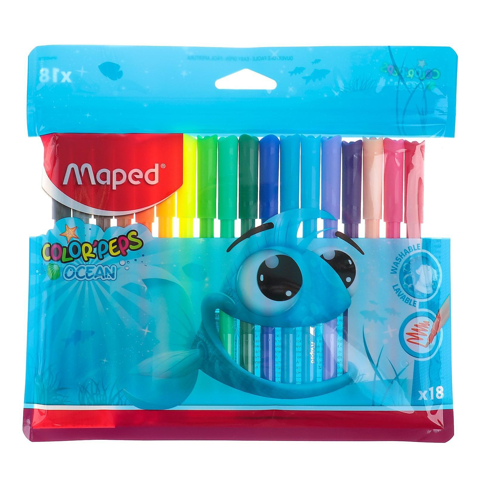 Фломастеры 18 цветов Maped Color Peps Ocean арт.845721