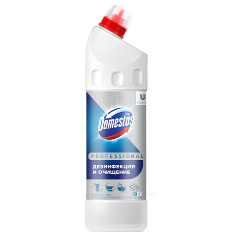 Чистящее средство 1 л DOMESTOS PROFESSIONAL универсальное дезинфицирующее, отбеливающий эффект 608136