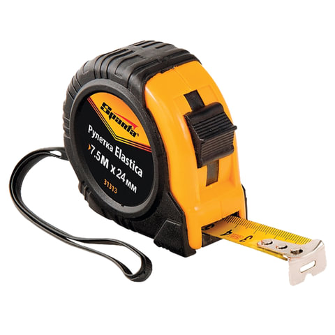 Рулетка измерительная 7,5м. х 24мм, SPARTA Elastica, обрезиненный корпус, 31313/670193