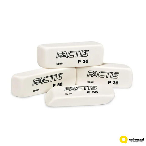 Ластик FACTIS P 36 (Испания), 56х20х9 мм, белый, прямоугольный, скошенные края, CPFP36B/220858