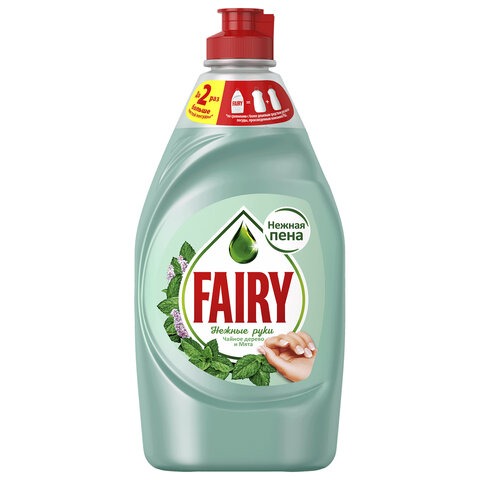 Средство для мытья посуды FAIRY, Нежные руки. Чайное дерево и мята, 900мл.