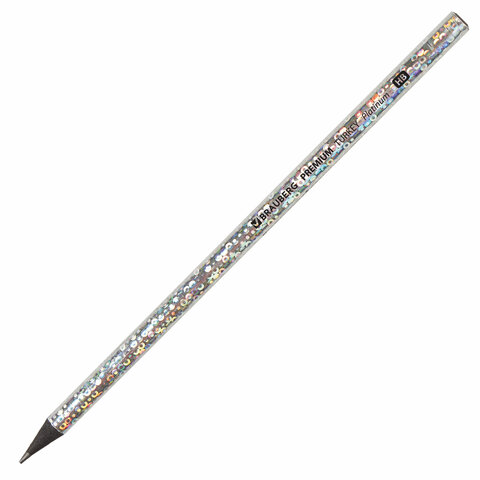 Карандаш чернографитный BRAUBERG PREMIUM TURKEY Platinum, НВ, ассорти, дисплей, 181561
