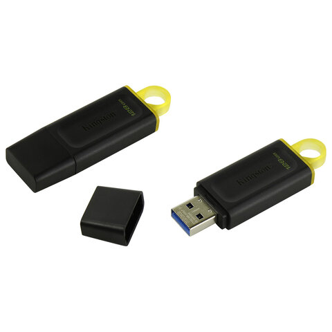 Флеш-диск 128GB KINGSTON DataTraveler Exodia, разъем USB 3.2, черный/желтый, DTX/128GB/513639