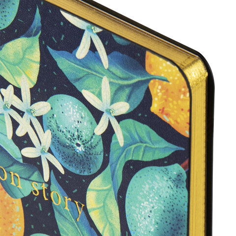 Ежедневник недатированный  BRAUBERG VISTA Lemon Story, А5 (138х213мм.) под кожу, гибкий, 136л. 112012