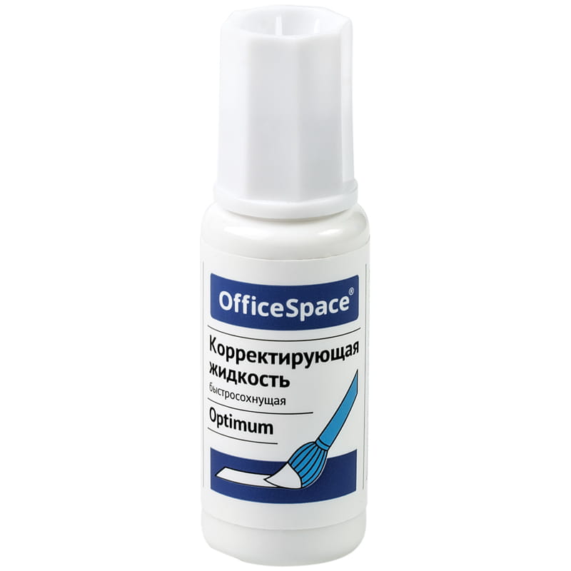Корректирующая жидкость OfficeSpace Optimum, 20гр., на химической основе, с кистью 277059/Cvr_24776