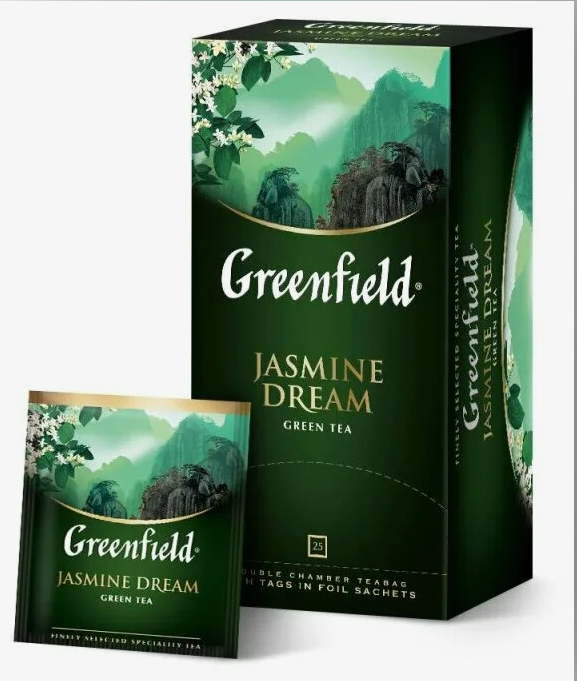 Чай GREENFIELD Jasmine Dream классический зеленый чай с ароматом жасмина