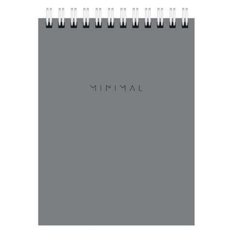 Блокнот МАЛЫЙ ФОРМАТ А7 75х105 мм, 40 л., гребень, картон, клетка, BRAUBERG "Minimal Classic", 116430