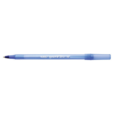 Ручка шариковая BIC Round Stic, СИНЯЯ, корпус голубой, узел 1 мм, линия письма 0,32 мм. 934598