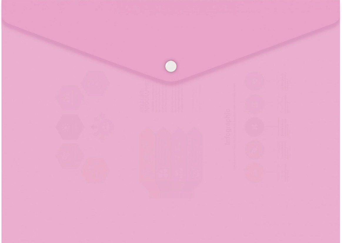 Папка конверт на кнопке А4 БЮРОКРАТ пастельная, РОЗОВЫЙ арт.PKPAST/PINK, 1481685