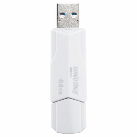 Флеш-диск 64 GB SMARTBUY Clue, USB 2.0, белый, SB64GBCLU-W/513789